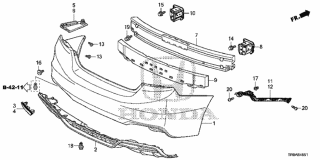 Rear Bumper (2) for 2013 Honda Civic #0