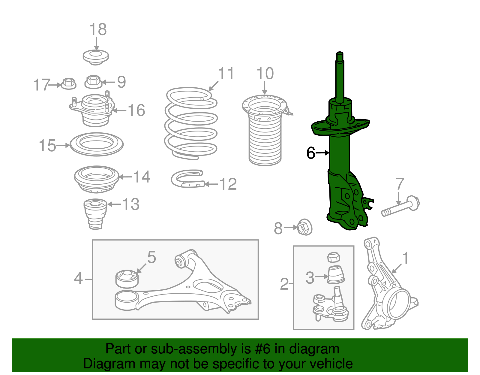51621-TS8-B02 - Shock Absorber Unit L Front - 2013 Honda