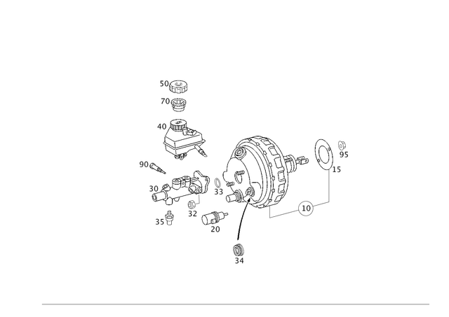54302930 - Brakes: Brake Servo for Mercedes-Benz: 180C, C230, C240, C280, C32 AMG, C320, C350, C55 AMG, CLK320, CLK350, CLK500, CLK55 AMG, CLK550, CLK63 AMG Image image