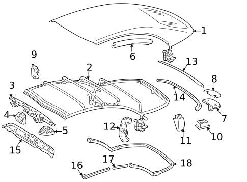 Frame & Components for 2000 Mercedes-Benz CLK430 #0