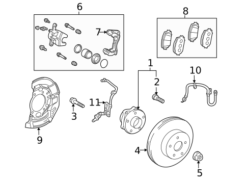 Brake Components for 2013 Toyota Prius #1