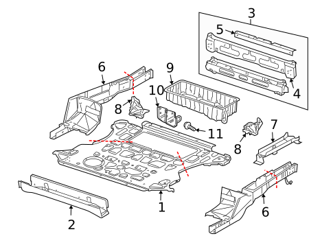 Rear Floor & Rails for 2003 Land Rover Freelander #0
