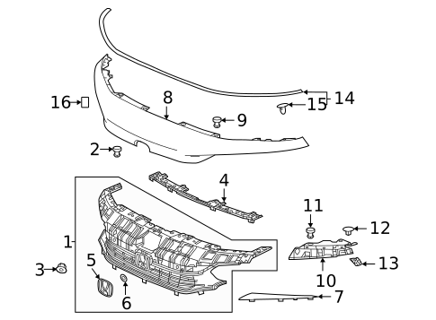 Grille & Components for 2022 Honda Civic #0