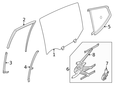 Glass - Rear Door for 2023 Nissan Versa #0