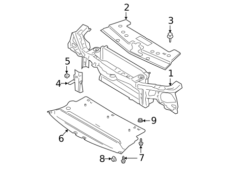 Radiator Support for 2009 Ford Mustang #0