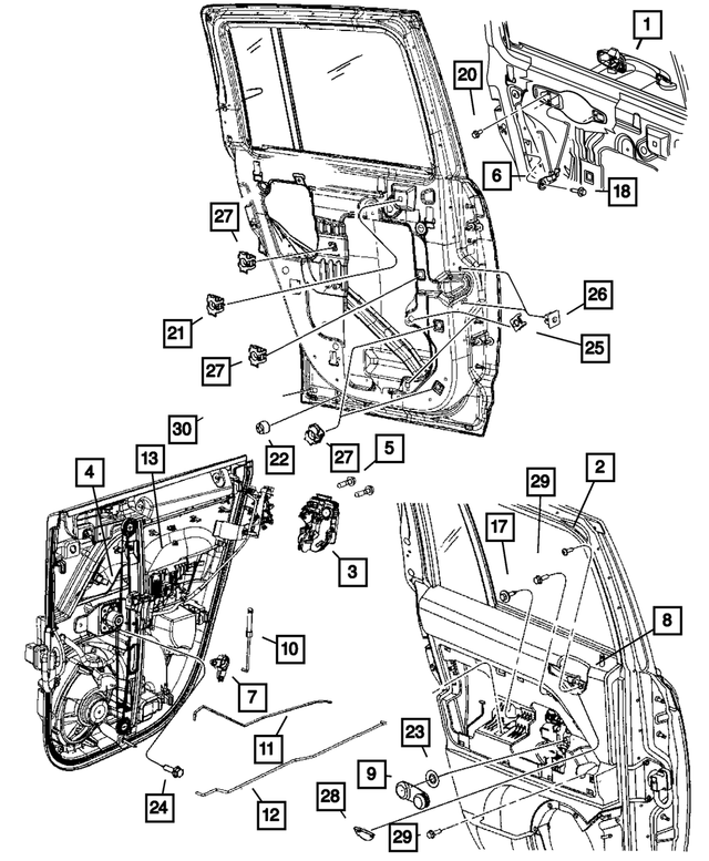 XU81EGJAG - Doors, Door Mirrors and Related Parts: Exterior Door Handle, Left for Mopar Image image