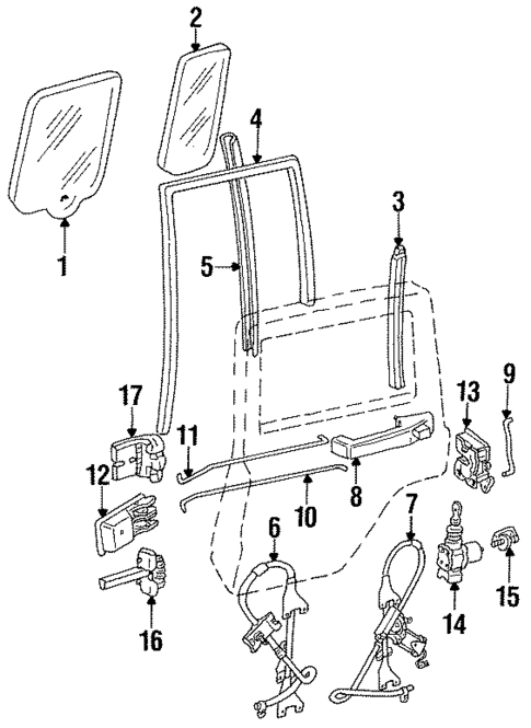 Glass - Rear Door for 1996 Jeep Cherokee #0