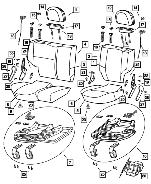 Rear Seats and Attaching Parts for 2001 Jeep Grand Cherokee #1
