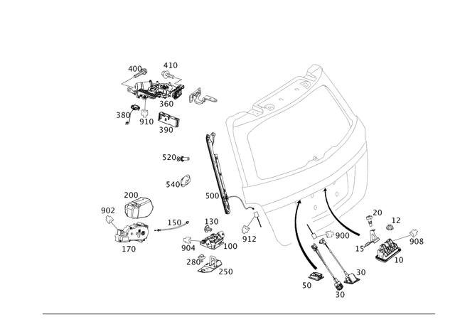 2048270414 - Rear-End Door: Holder for Mercedes-Benz Image image