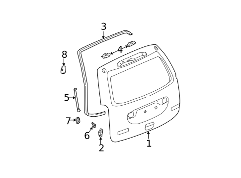 Gate & Hardware for 2007 Saturn Vue #0