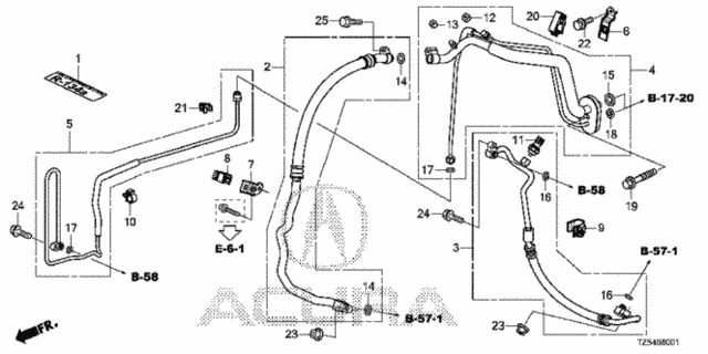 A/C Air Conditioner (Hoses/Pipes) (3.5L) (1) for 2017 Acura MDX #0