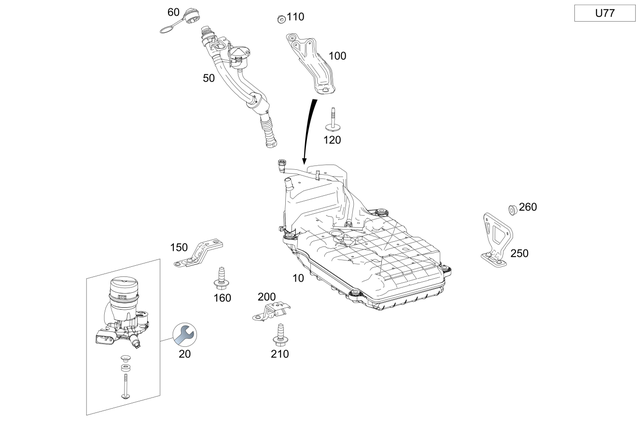 2534707701 - Fuel System: Nox Reducing Agent Tank for Mercedes-Benz Image image