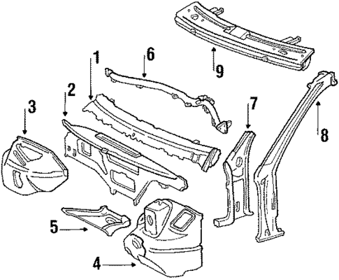 Cowl for 1989 Mercedes-Benz 190E #0