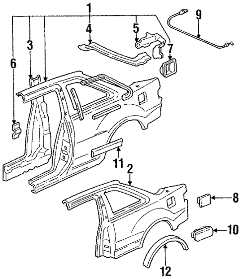 Fuel Door for 1990 Acura Integra #0