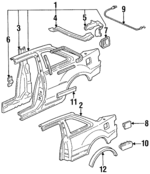 74430SH3A00 - Body: Wheel Opening for Acura: Integra Image