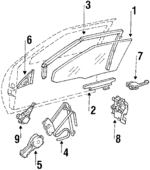 20480596 - Electrical: Window Regulator for Buick: LeSabre | Oldsmobile: Delta 88 | Pontiac: Bonneville, Fiero Image