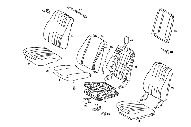 2019108730 - Front Seats: Seat Cushion for Mercedes-Benz: 190, 190D, 190E Image image