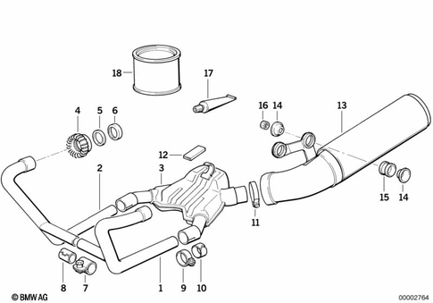Exhaust System Parts with Mounts for 1996 BMW-Motorrad R 100 R #0