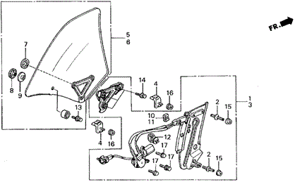 Quarter Window for 1990 Acura Legend #0