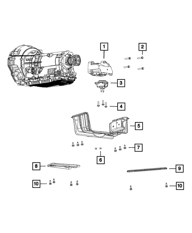 « 6102225AA – 845RE; 8-Speed; Automatic Transmission : Tête Hexagonale Vis Et Rondelle, Montage pour Mopar Image »