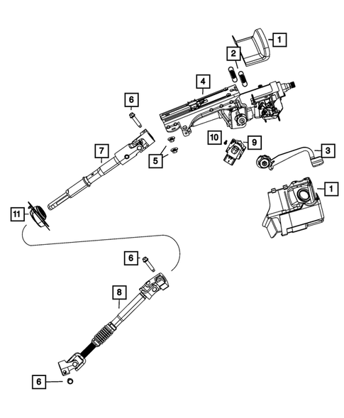 Steering Column and Intermediate Shaft for 2013 Jeep Wrangler #0