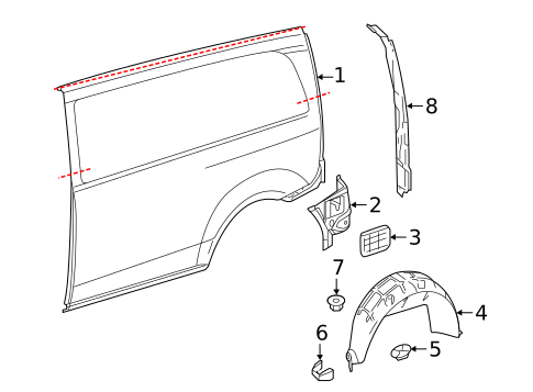 Side Panel & Components for 2018 Mercedes-Benz Metris #1