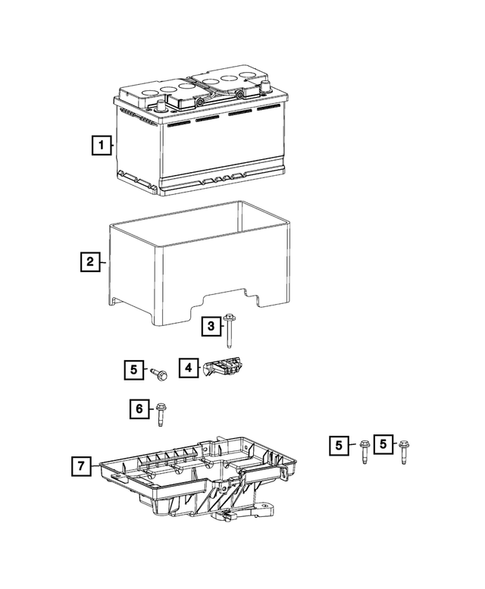 Battery, Battery Tray and Cables for 2016 Dodge Grand Caravan #0