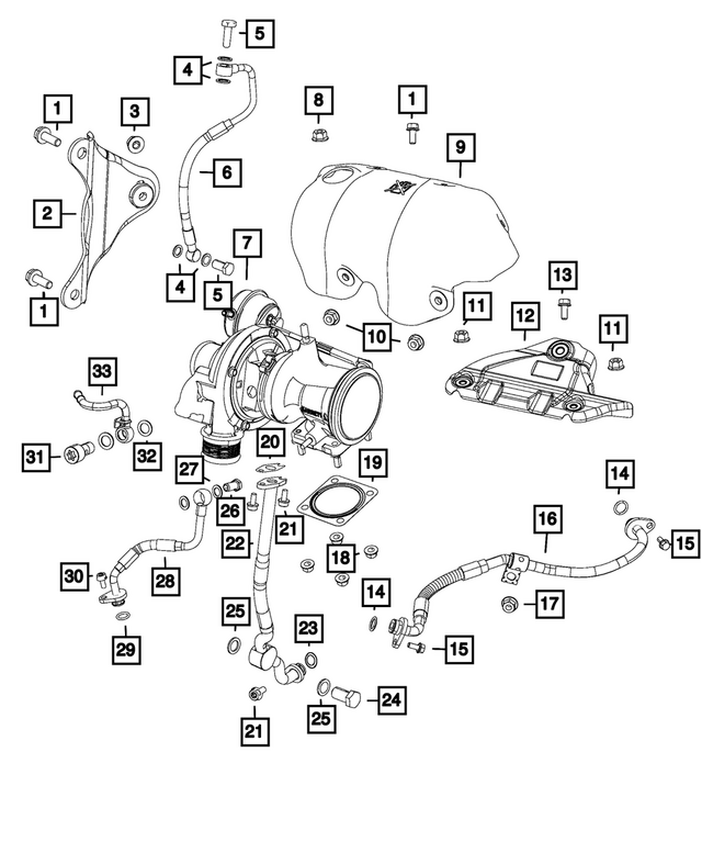 4893384AA - 1.4L Turbo; Engine: Turbocharger Bracket for Mopar Image