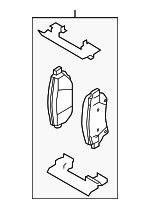 19152643 - : Front Disc Brake Pad Set with Clips and Wear Sensors for GM Image