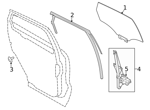 Glass - Rear Door for 2019 Lincoln MKC #0