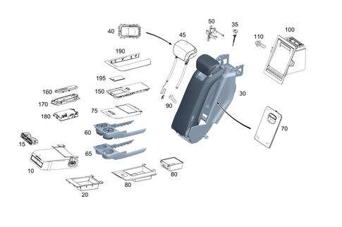 Folding Armrest for 2014 Mercedes-Benz S63 AMG #0
