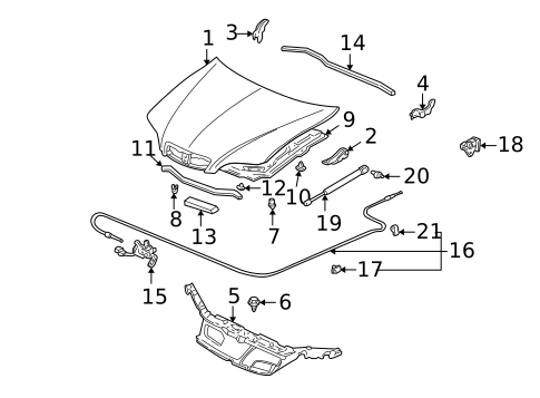 Hood & Components for 2003 Acura CL #0