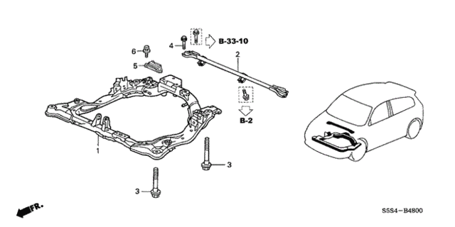 Front Sub Frame for 2005 Honda Civic #0