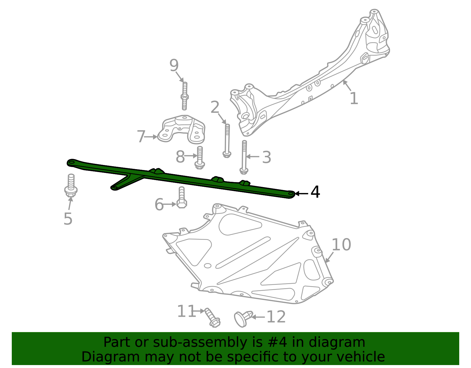 2025 Porsche 911 Suspension Sub-Frame Cross-Member Brace 992-505-475-P ...