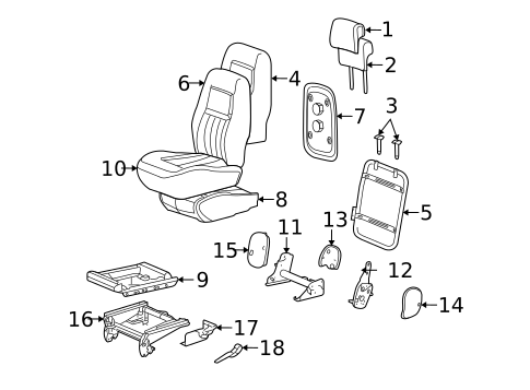 Rear Seat Components for 2007 Chevrolet Uplander #2