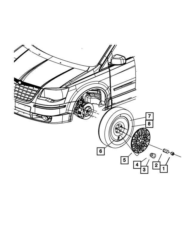 68024257AA - Wheels: Valve Stem Cap Kit for Mopar Image