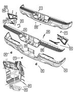 68055747AA - Frame, Bumper, and Fascia: Step Bumper for Dodge: Ram 1500 Image