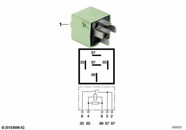 61368373700 - General Electrical System: Relay, Make Contact, White Green -  for BMW-Motorrad Image image