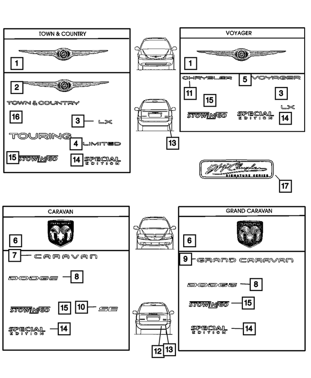 5113303AA - Exterior Ornamentation: Voyager Nameplate for Mopar Image