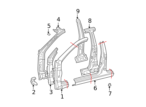 Hinge Pillar for 2004 Toyota RAV4 #0