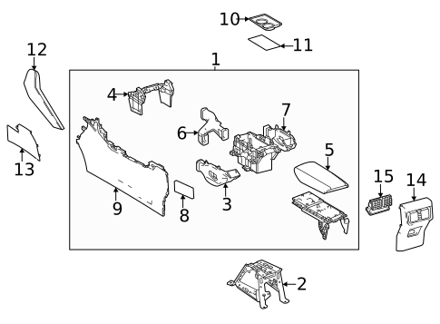 Center Console for 2021 Toyota Venza #1