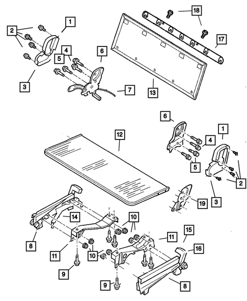 Dispositifs de réglage, couvercles, écrans, et élévateurs pour 2007 Chrysler Town & Country #8