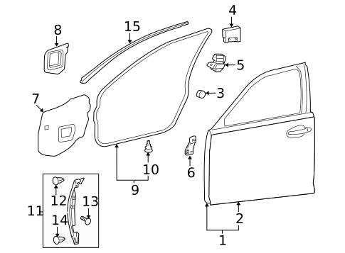 Door & Components for 2015 Lexus LS460 #0