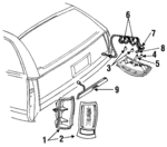 5976365 - Electrical: Tail Lamp Assembly for Oldsmobile: Custom Cruiser Image