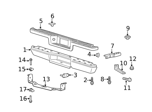 Bumper & Components - Rear for 2001 Ford Ranger #0