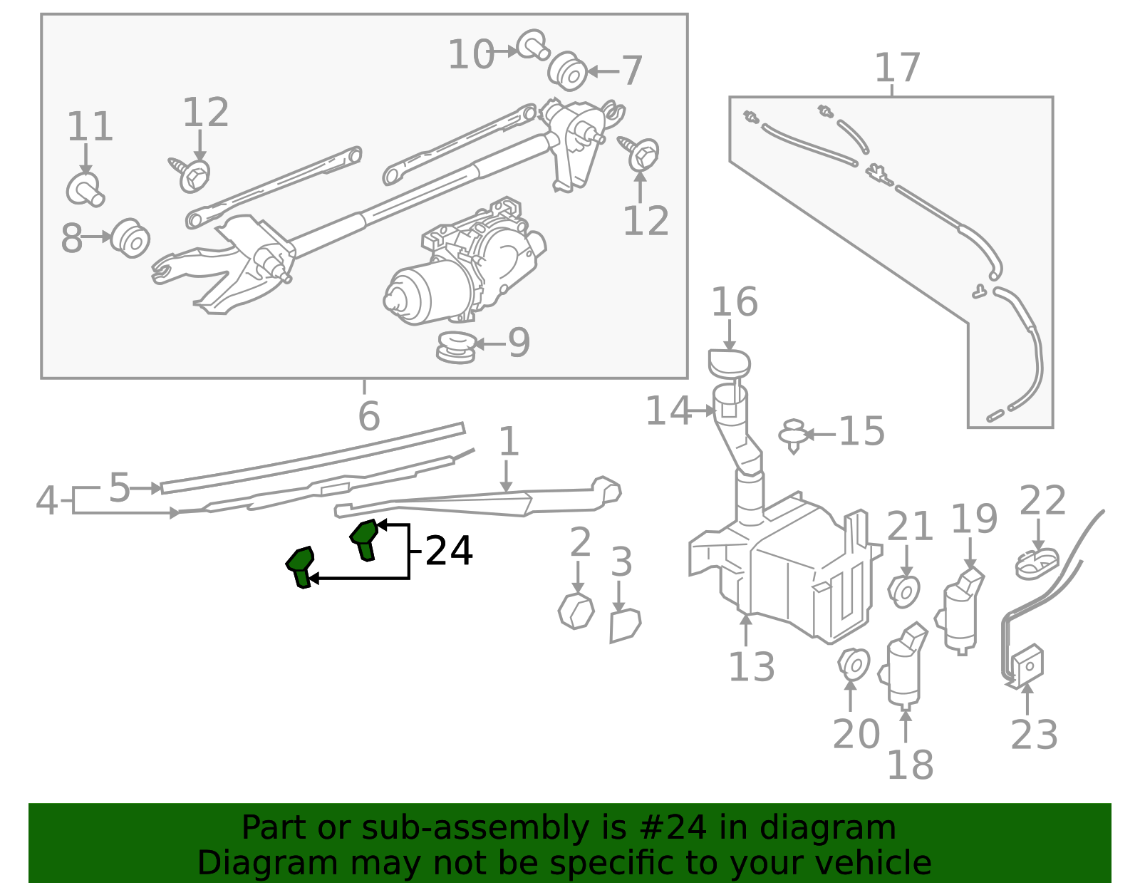 2009-2010 Subaru Forester Washer Nozzle 86636SC100 | Subaru Parts