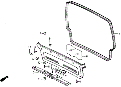 Rear Panel Lining for 1984 Honda Wagovan #0