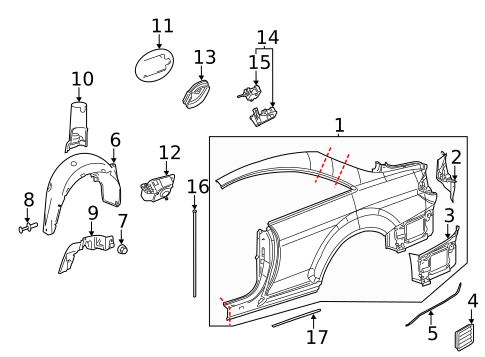 Exterior Trim - Quarter Panel for 2014 Mercedes-Benz CL 65 AMG&reg; #0