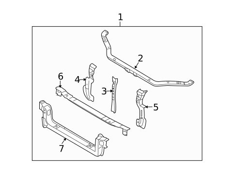 Radiator Support for 2004 Mitsubishi Outlander #0