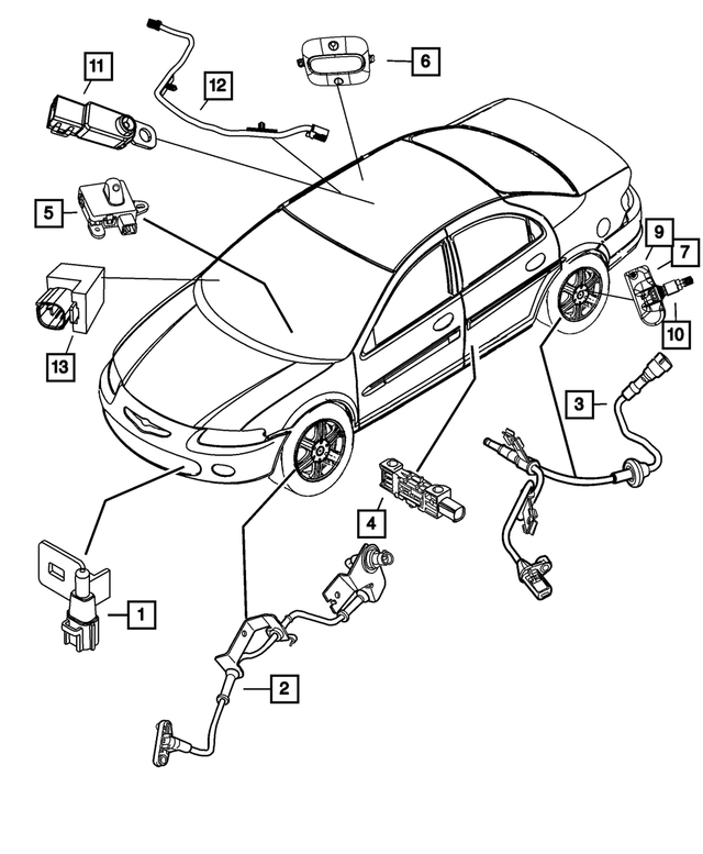 1BP02170AA - Electrical: Anti-lock Brakes Sensor, Bproauto, Left Front for Mopar Image image